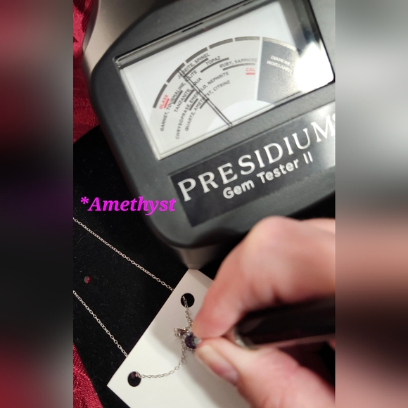 VTG 925 Amethyst & CZ Heart Necklace by UD - Picture 10 of 11